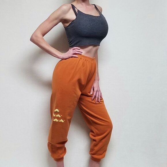 RARE Vintage 1980s Tennessee River Orange Adobe High Rise Joggers Sweatpants XL - Picture 2 of 12